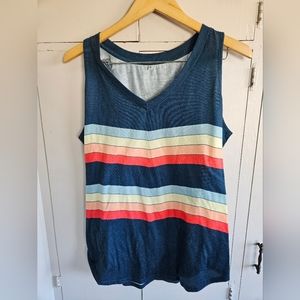 Colored Striped Tank Size Size XL